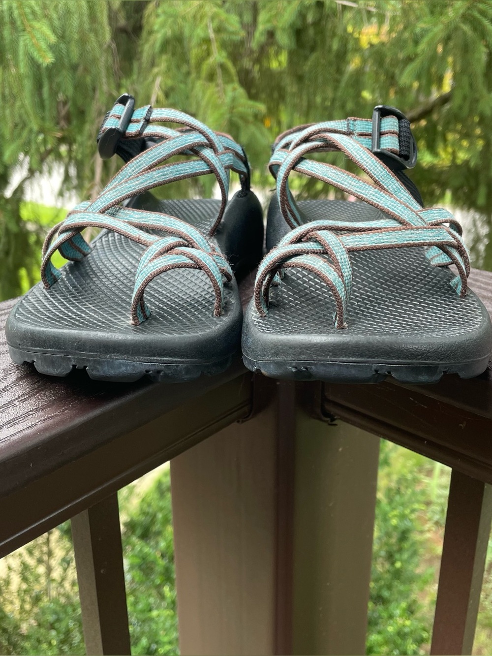 Chaco ZX/2 Classic Double Strap Hiking Sandals Teal blue & Brown Women's 8 - Picture 11 of 14
